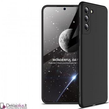 3 dalių plastikinis dėklas - juodas (Samsung S21 Plus)